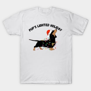 Pup's Lighted Holiday, Christmas Dog T-Shirt